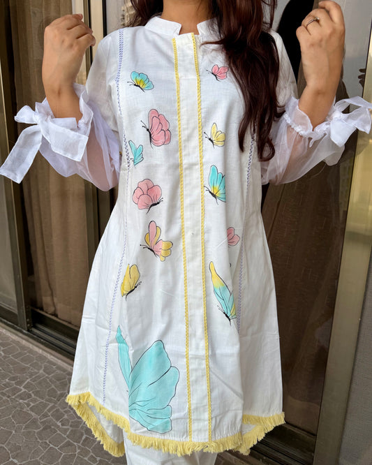 White Hand Painted Dress